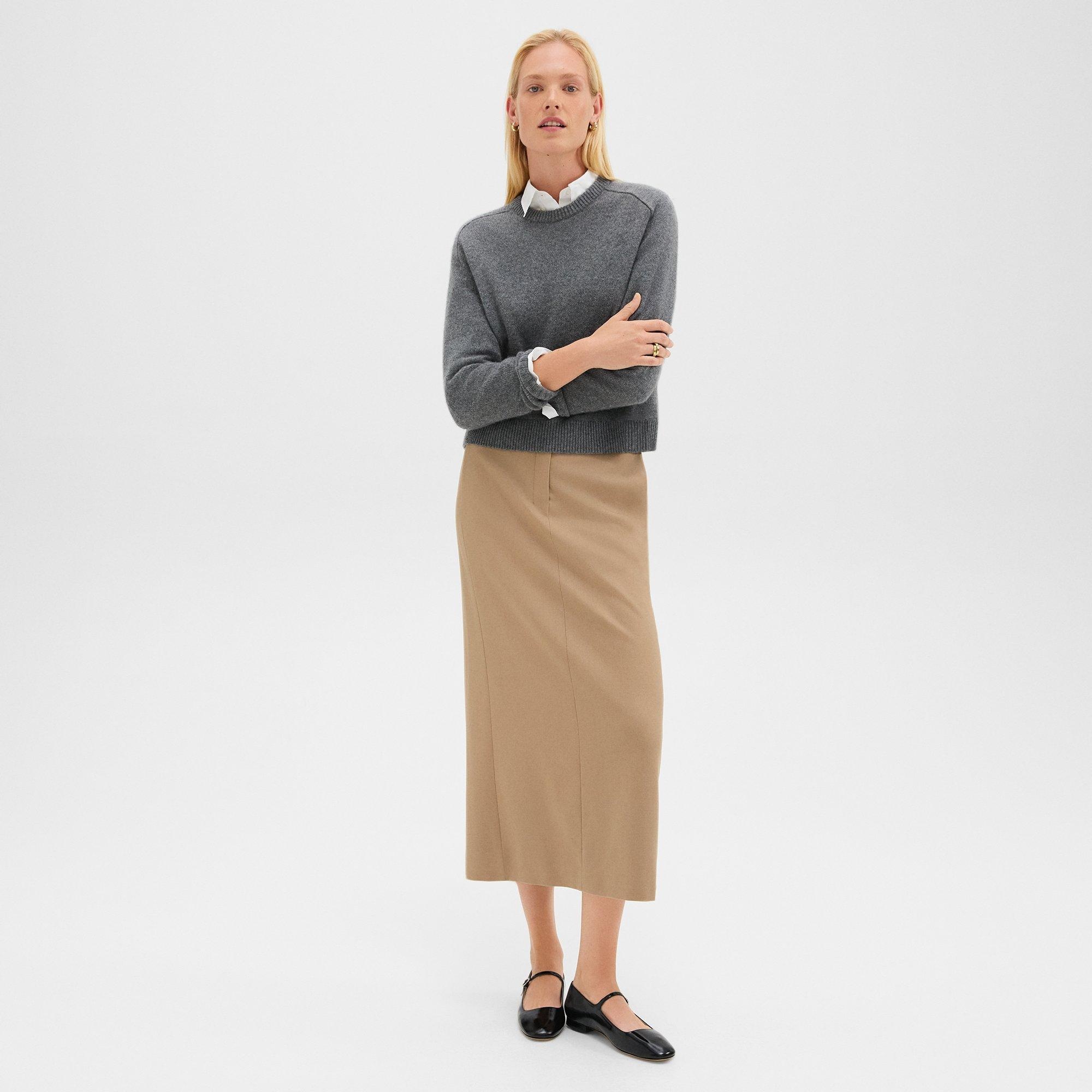 Maxi Trouser Skirt in Stretch Flannel - 2