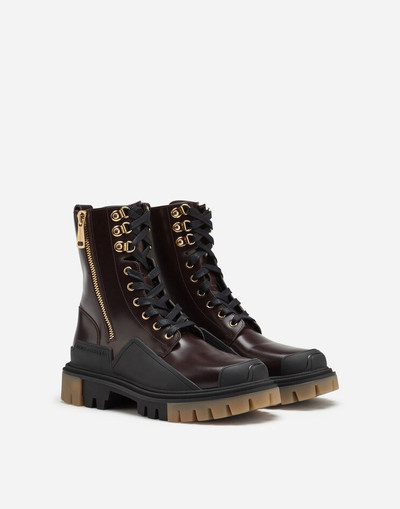 Dolce & Gabbana Amphibian trekking style boots in polished calfskin outlook