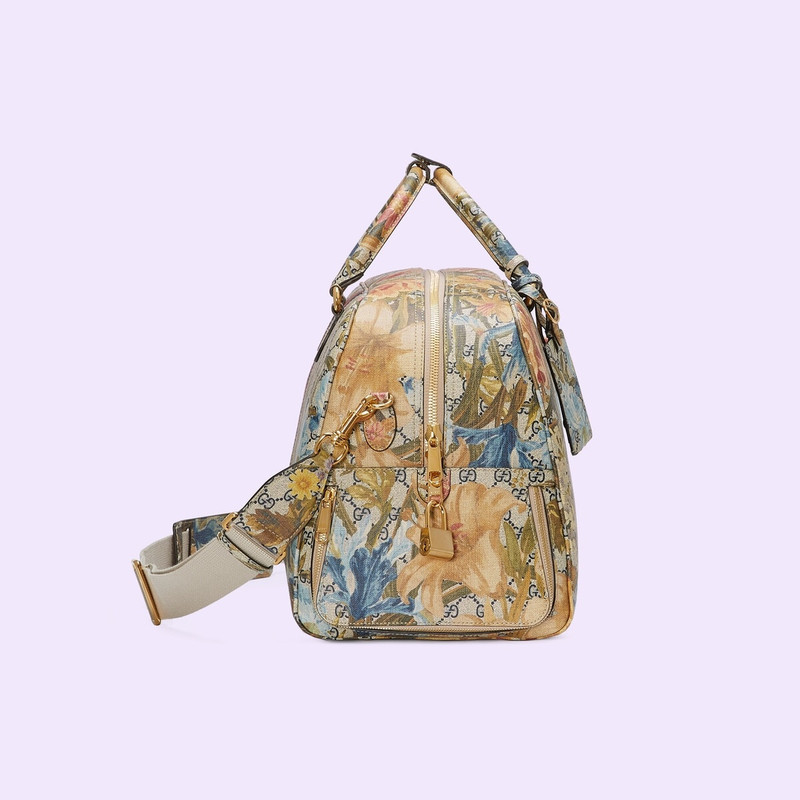 Ophidia Flora print large duffle bag 4