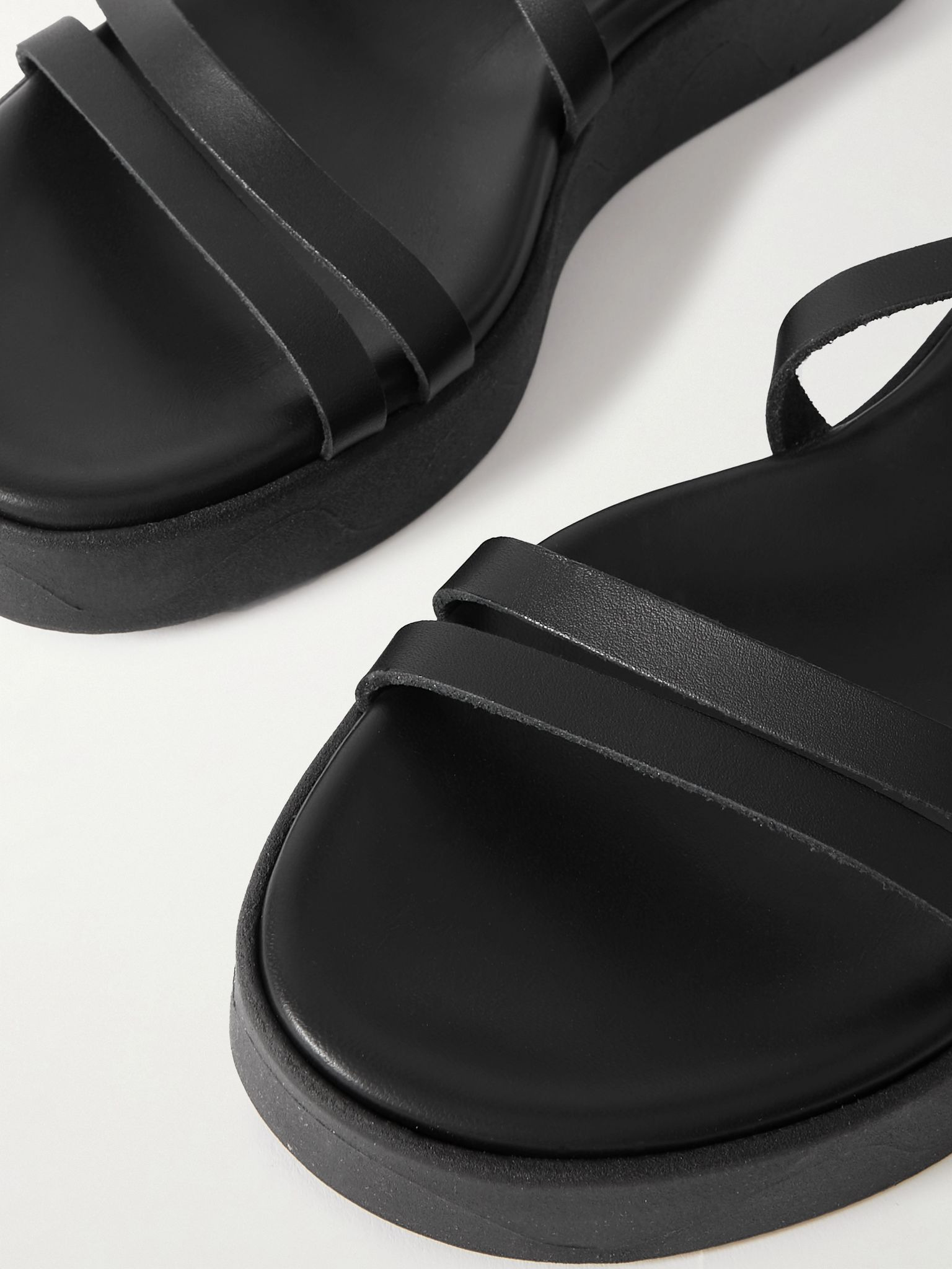 Aristea leather platform sandals Black - 4