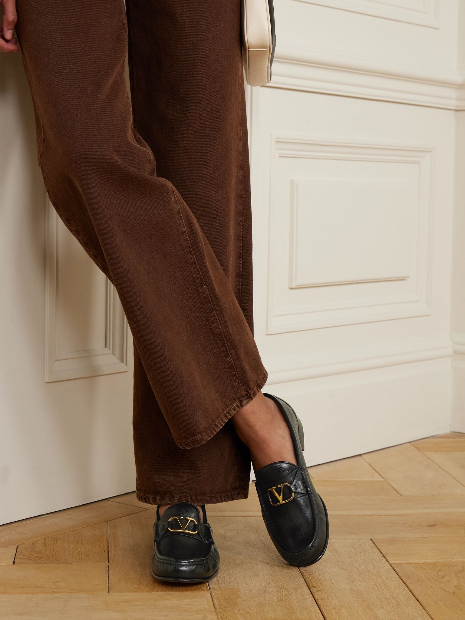 VLogo Signature 20 leather loafers Black - 6