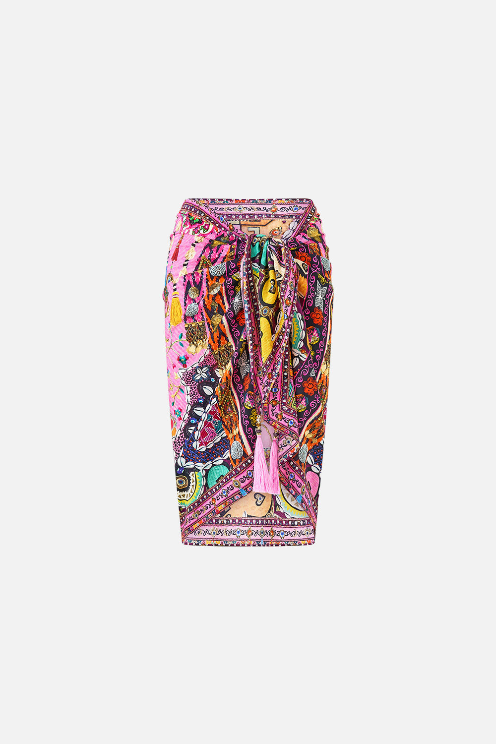 WOVEN SHORT SARONG WITH TASSELS - 1