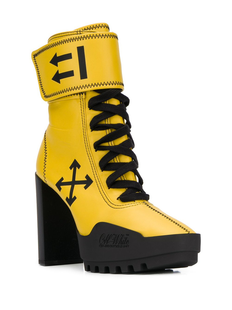 Off-White lace-up leather boots outlook
