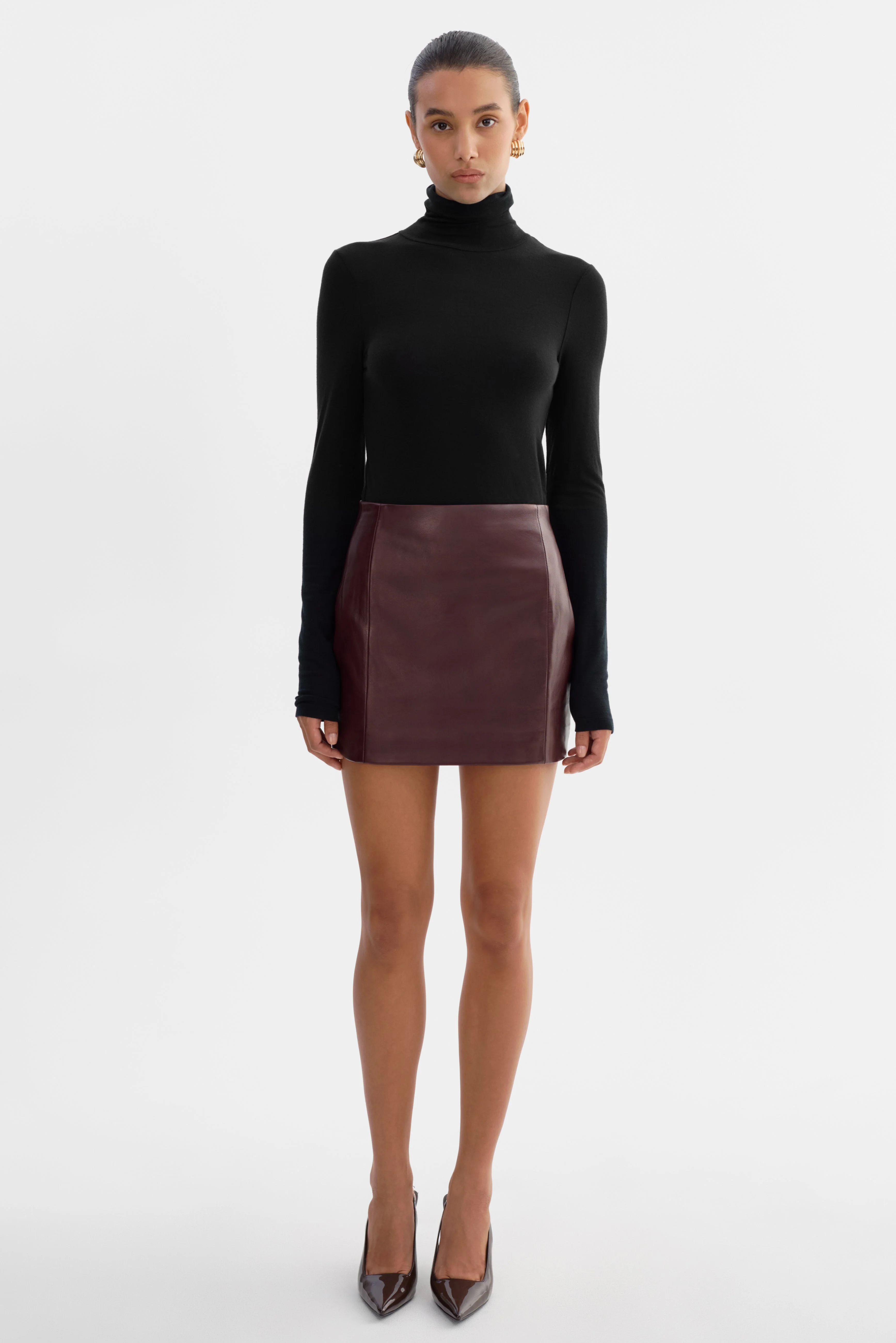 DIANA | Leather Hourglass Mini Skirt - 1