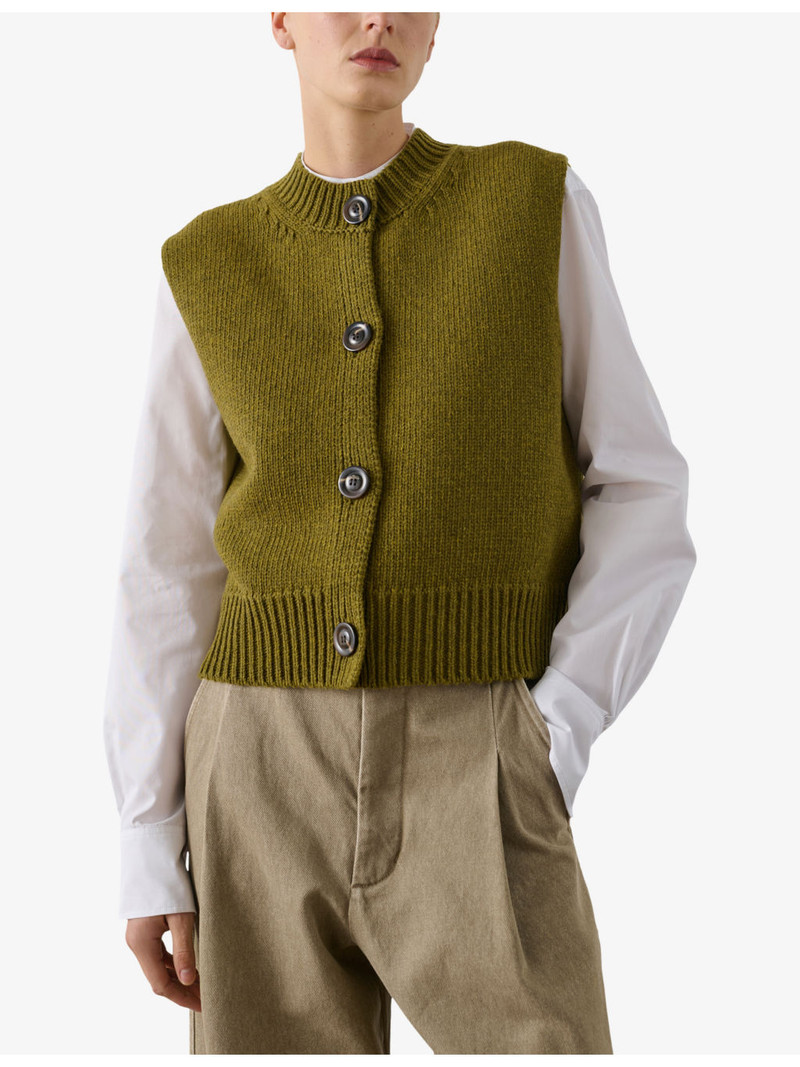 Ivana Sleeveless Wool Cardigan 3