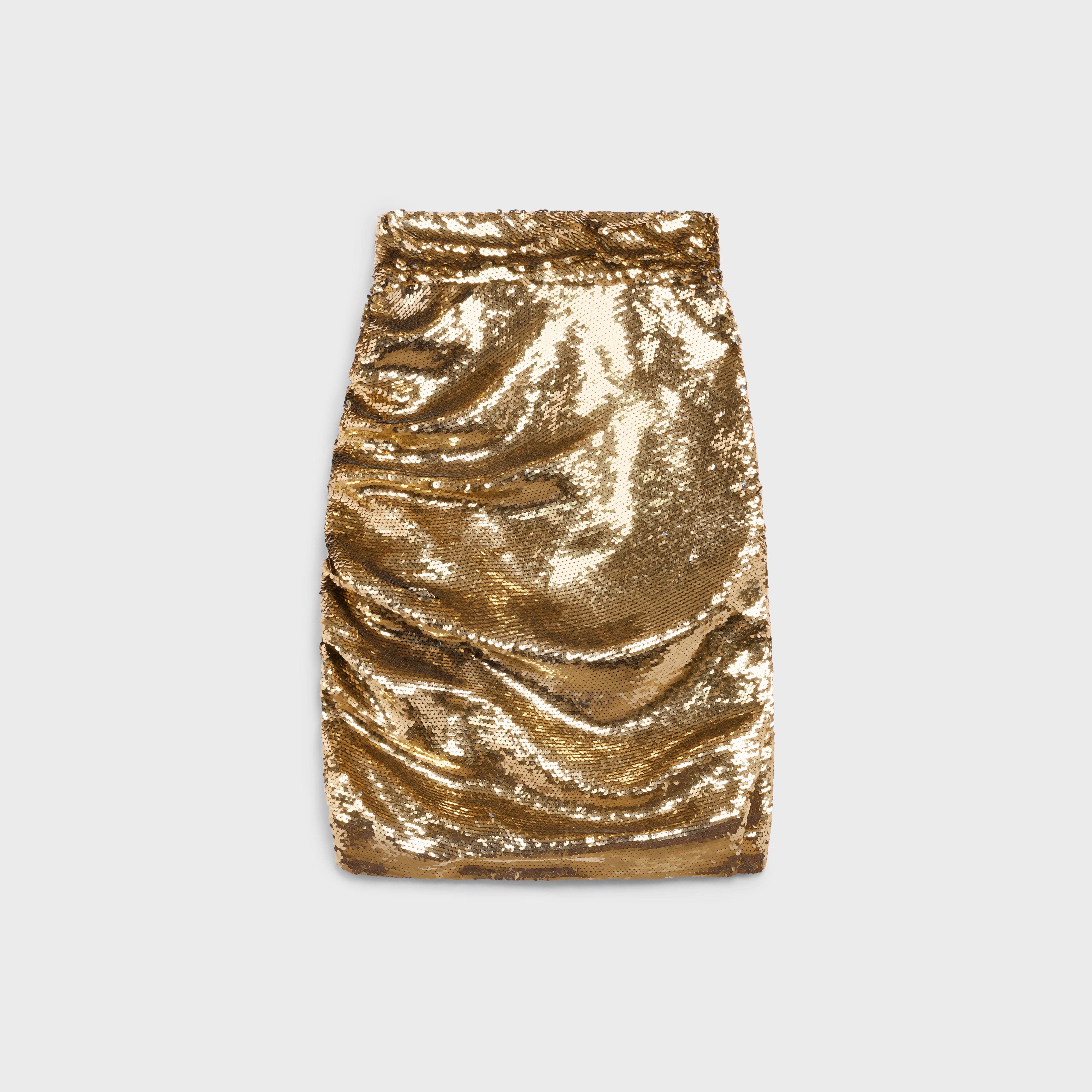 DRAPED SEQUIN SKIRT - 1