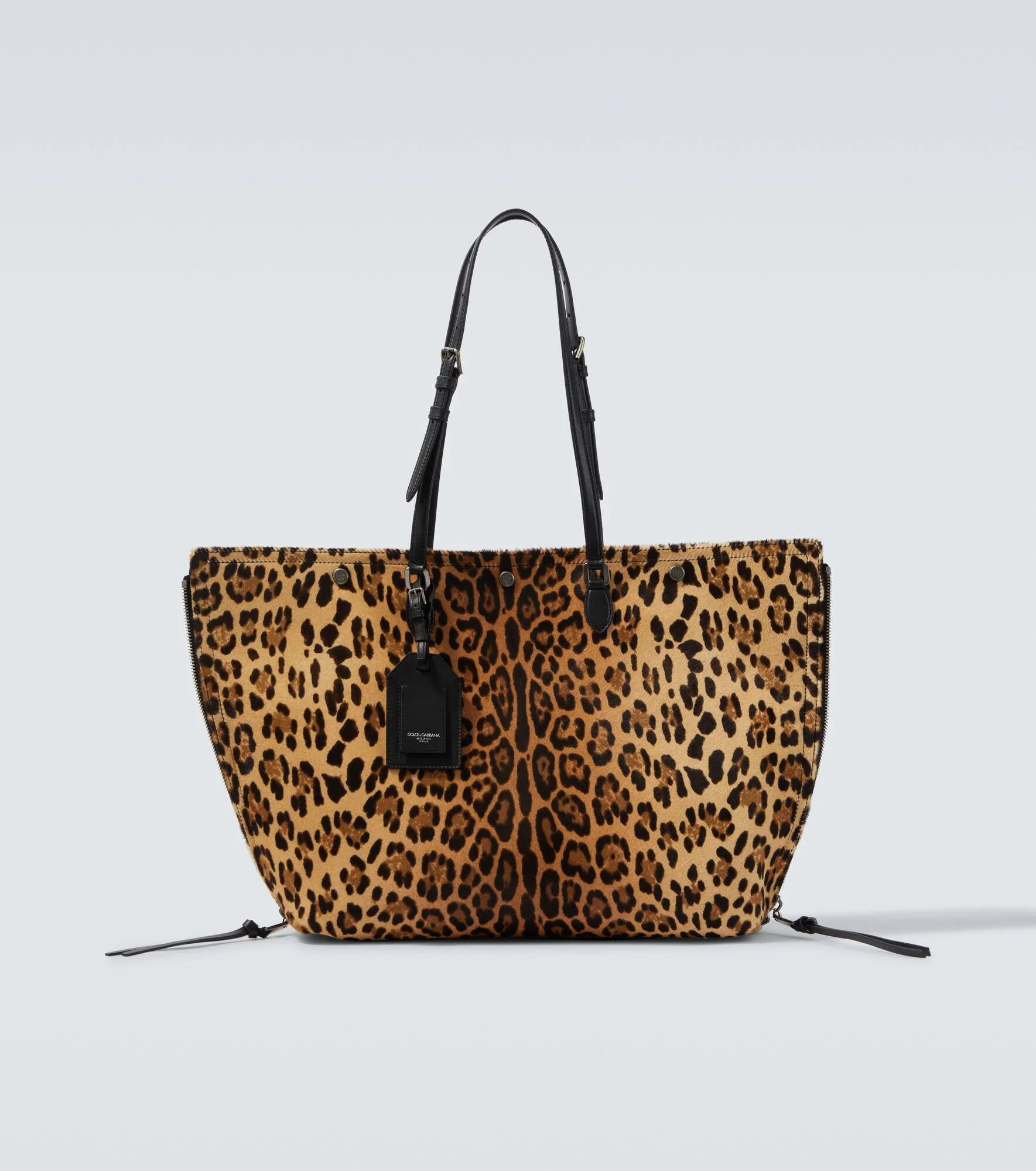 Atene leopard-print calf hair tote bag - 1
