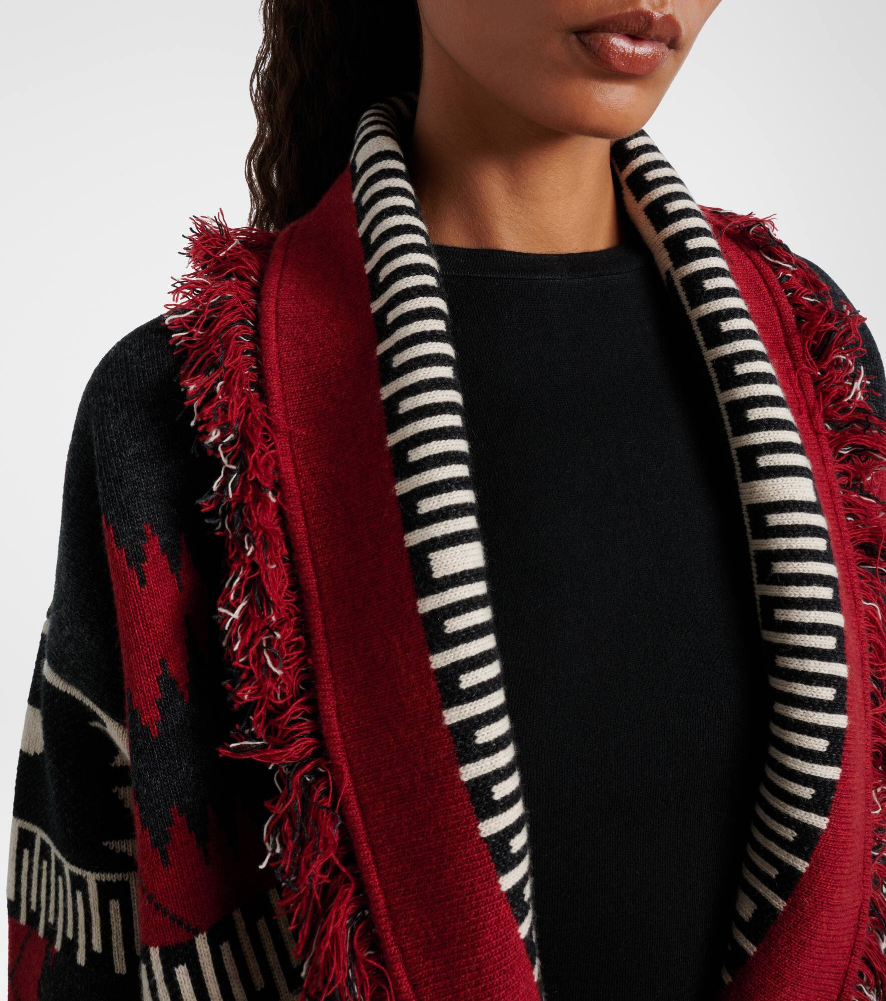 Icon intarsia wool and cashmere cardigan - 4