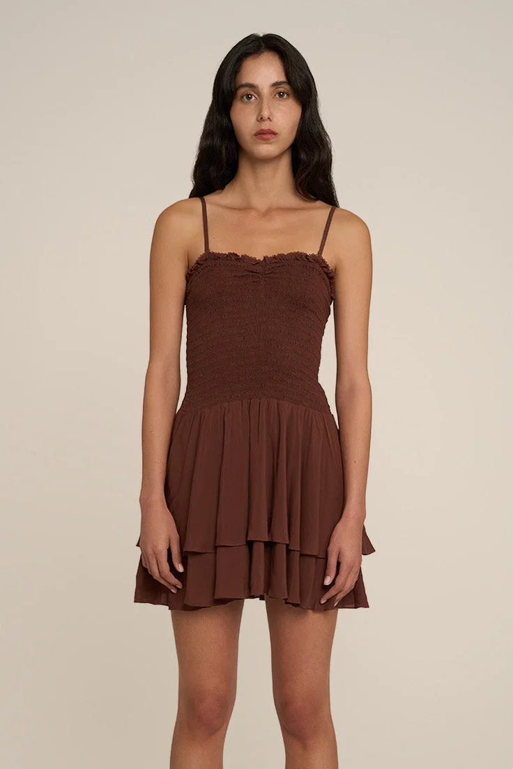 Mini Dress Sunia - Chocolate Brown - 1