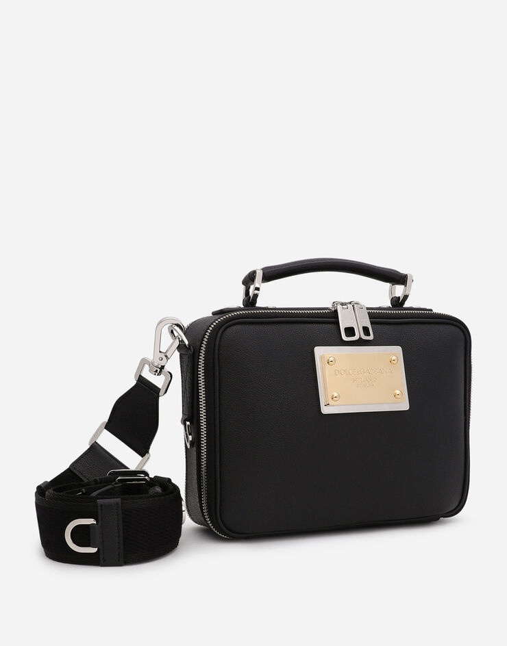Grainy calfskin and nylon crossbody bag - 2
