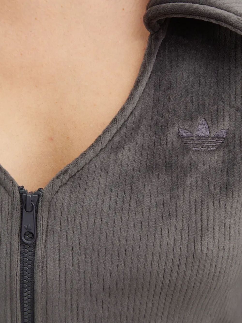 ribbed-velour zip-up sweatshirt - 5