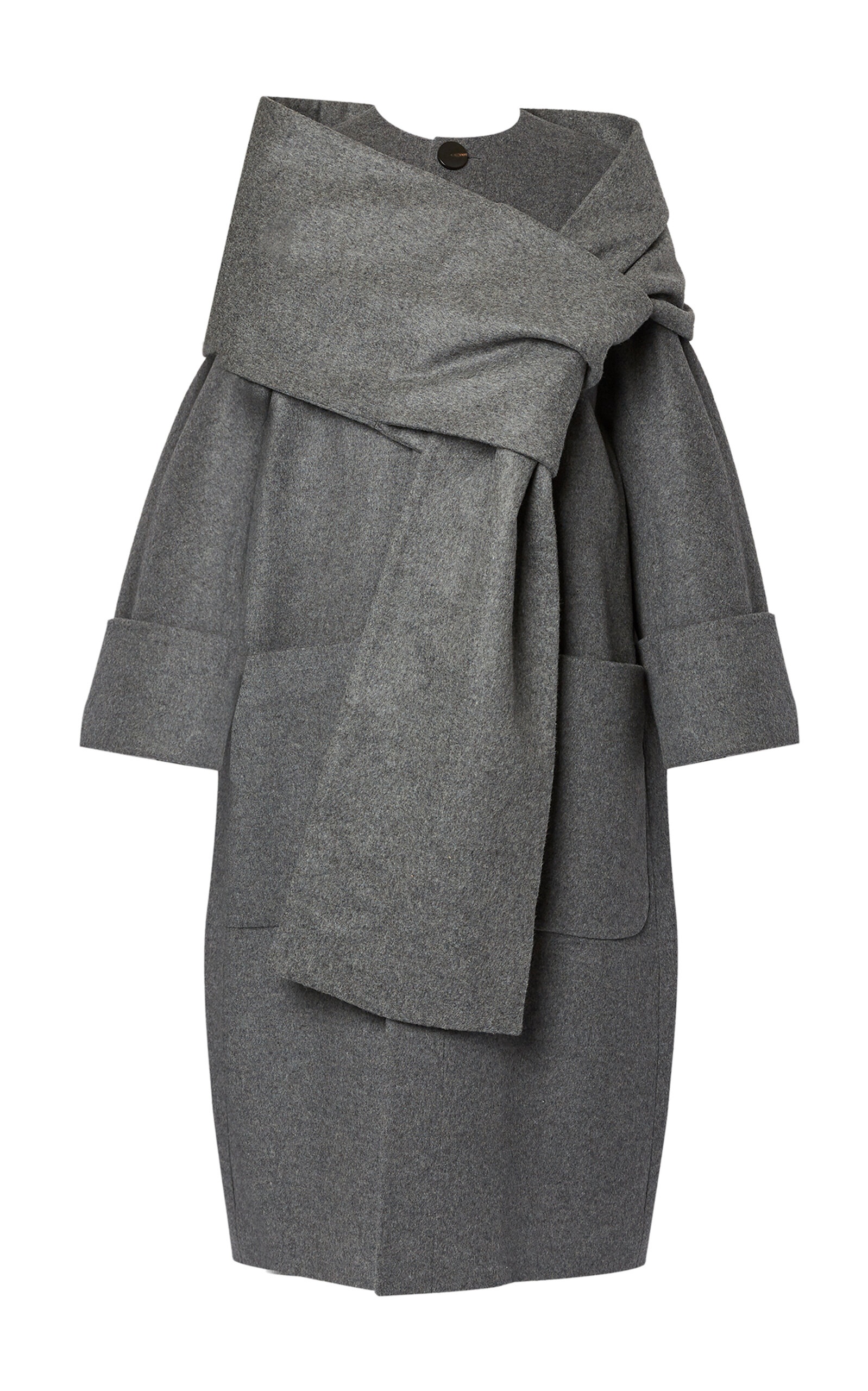 Wool Scarf Coat grey - 1