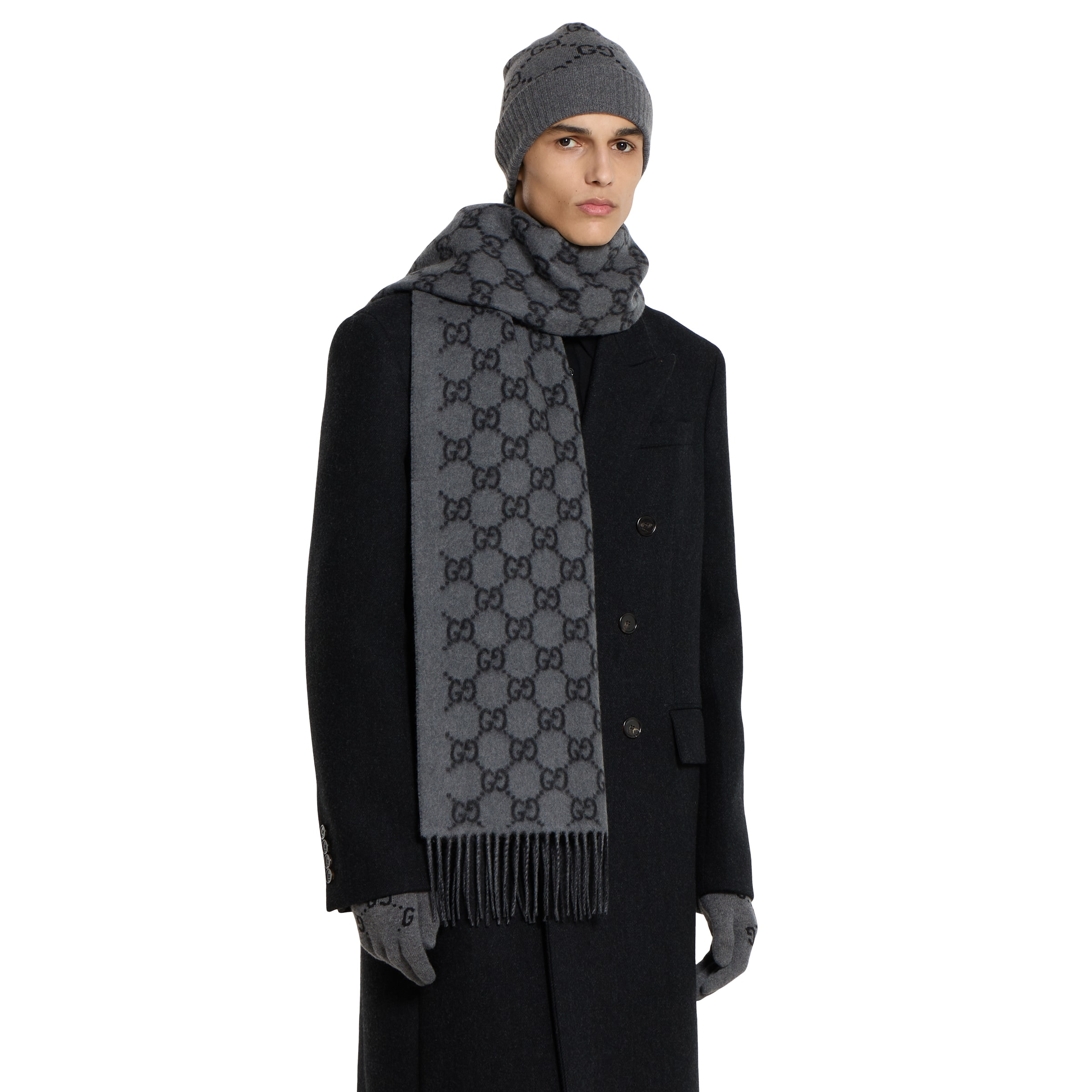 GG cashmere scarf - 3