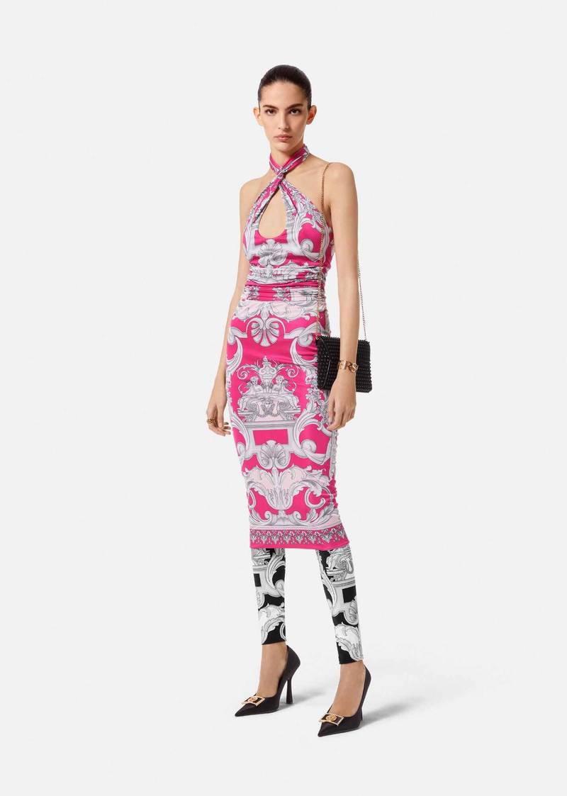 VERSACE Silver Baroque Leggings outlook