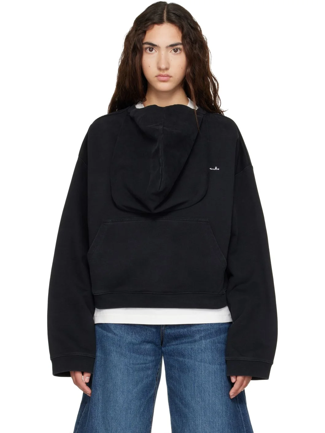 Black Althletic Logo Hoodie - 1