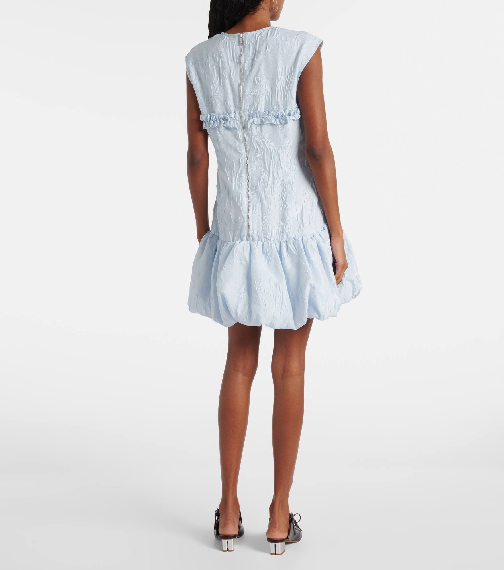 Ruffled jacquard minidress - 3