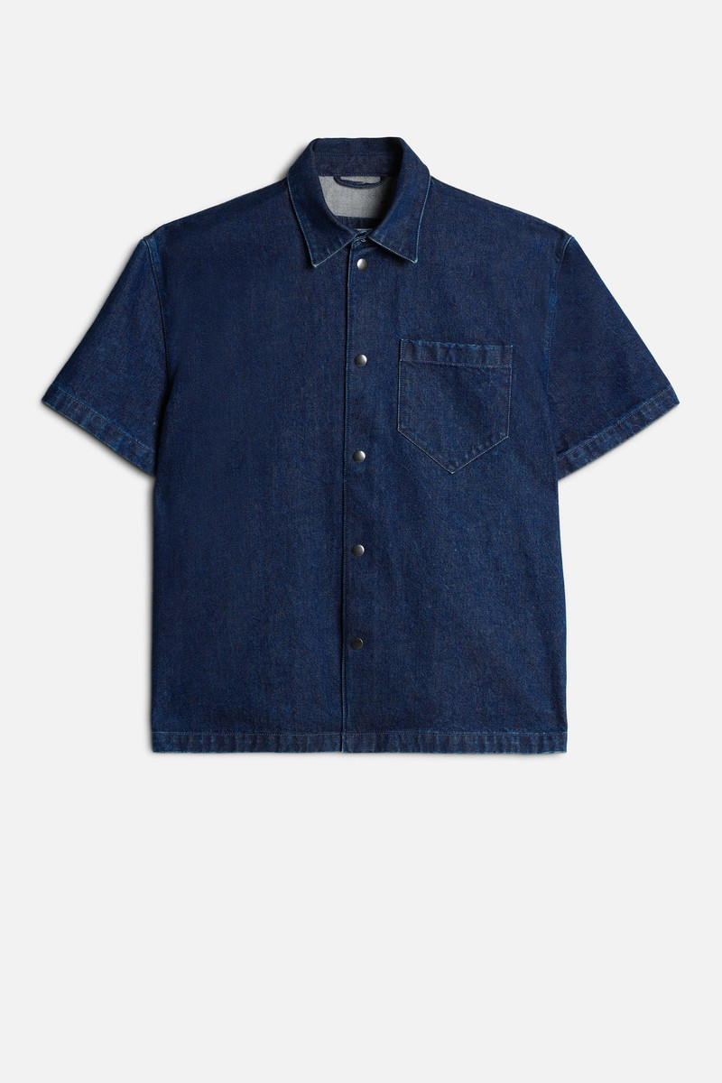Utility Denim Camp Shirt in Carpenter Blue 1