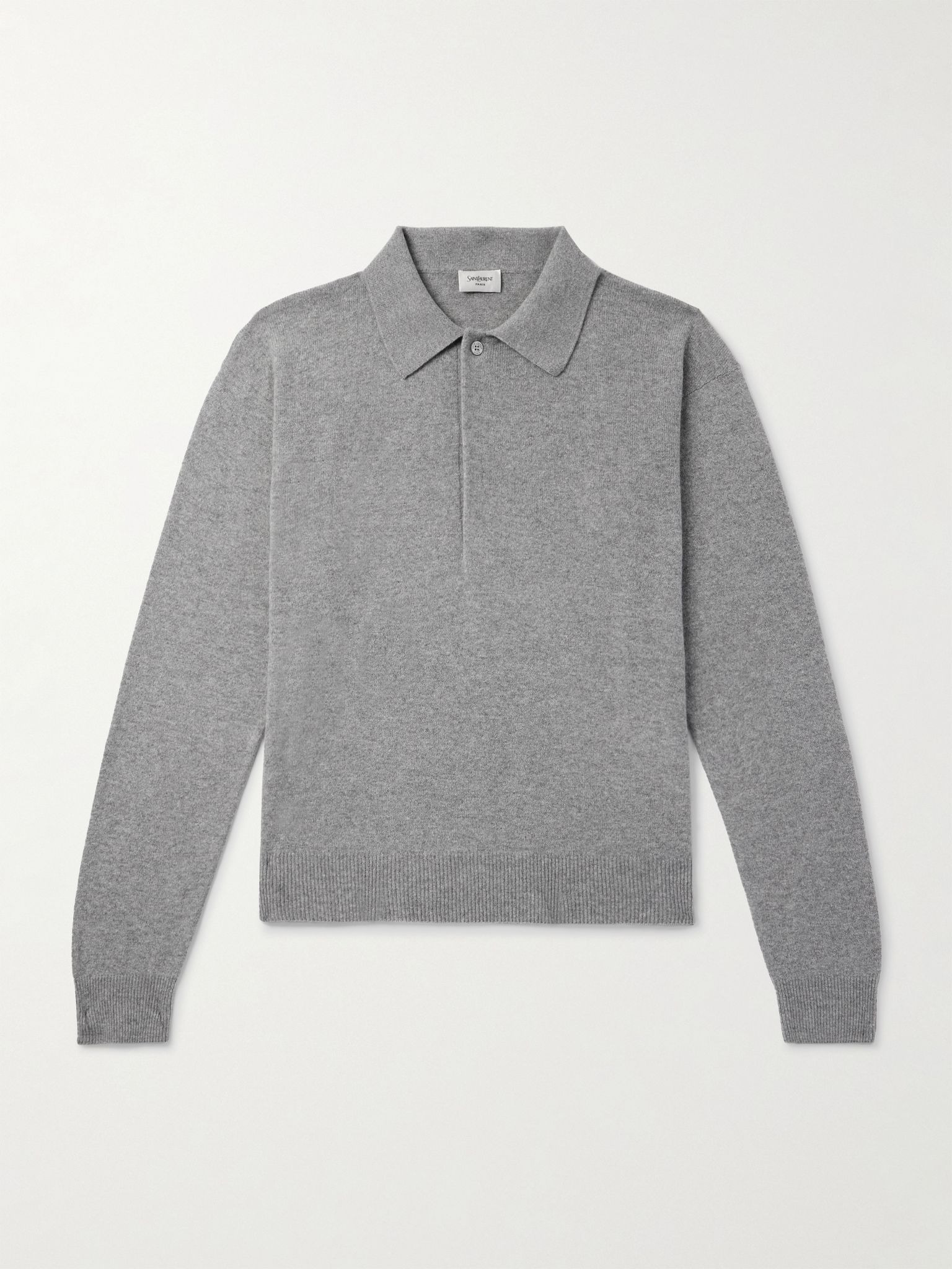 Wool Polo Sweater Gray - 1