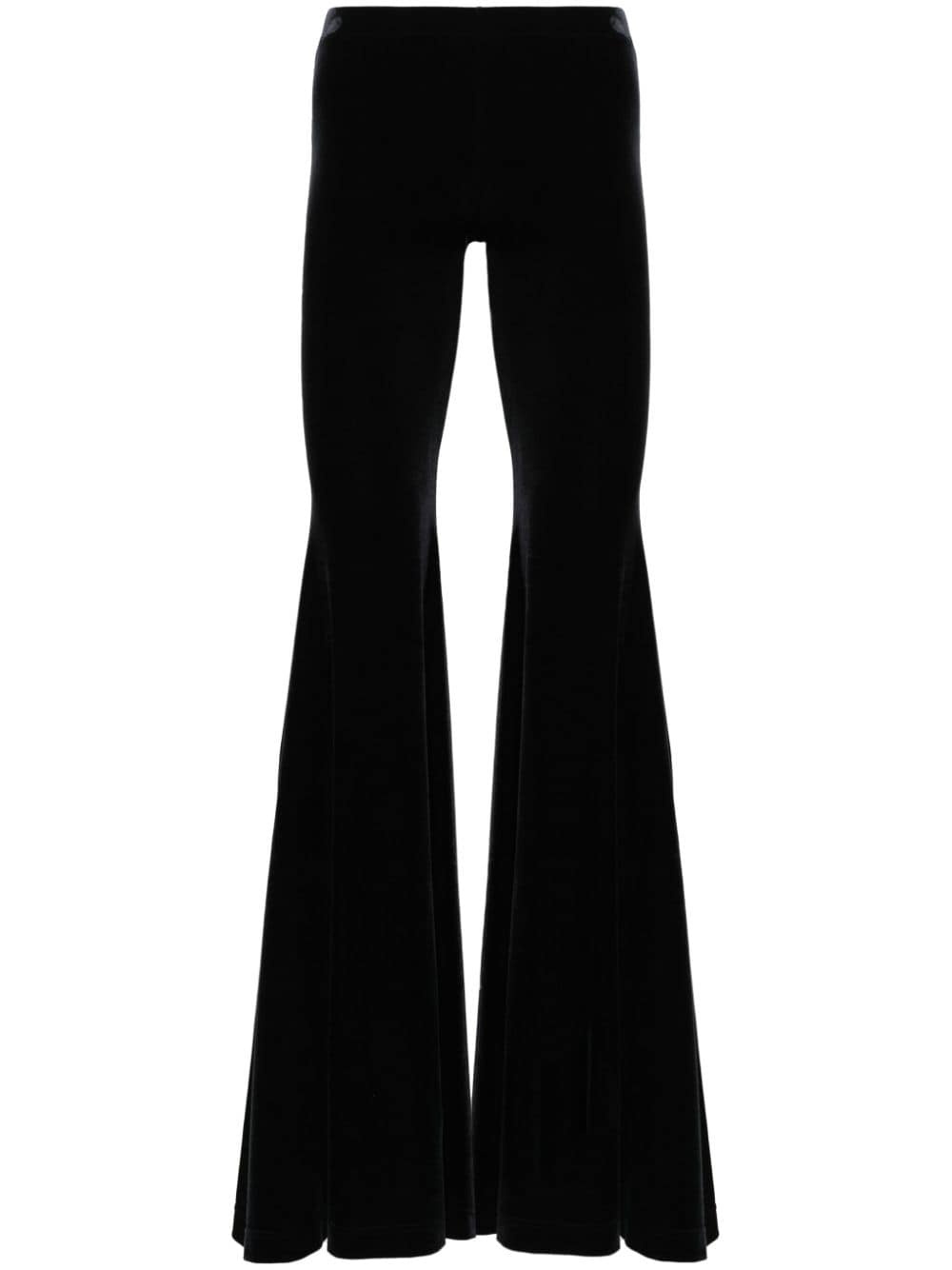 velour flared trousers - 1