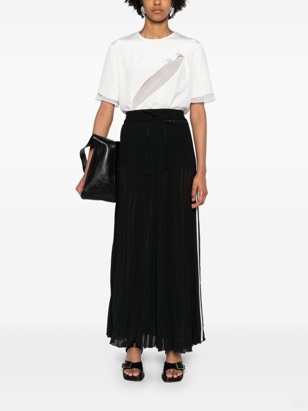 sheer pleated maxi skirt - 2