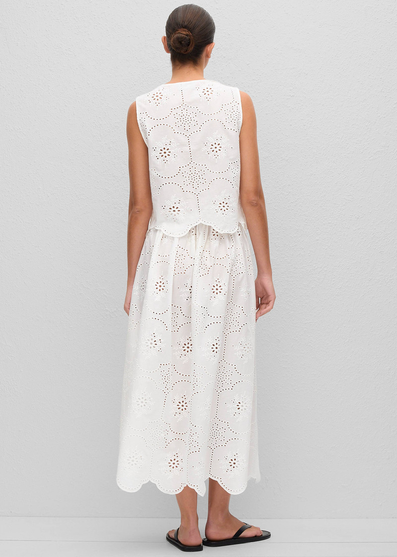 Matteau Broderie Tie Blouse - White 15