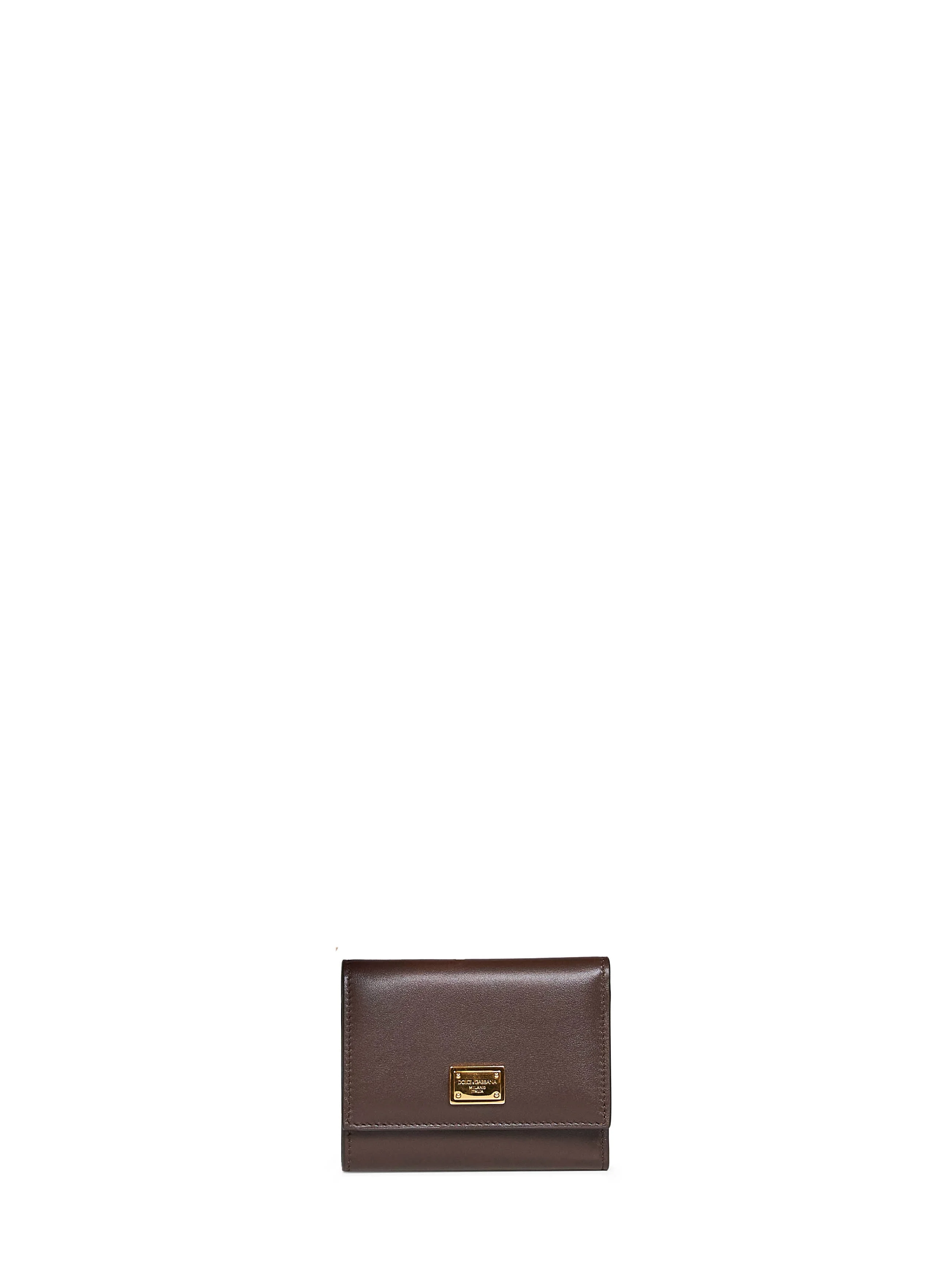 Dark brown plongé calfskin leather wallet - 1