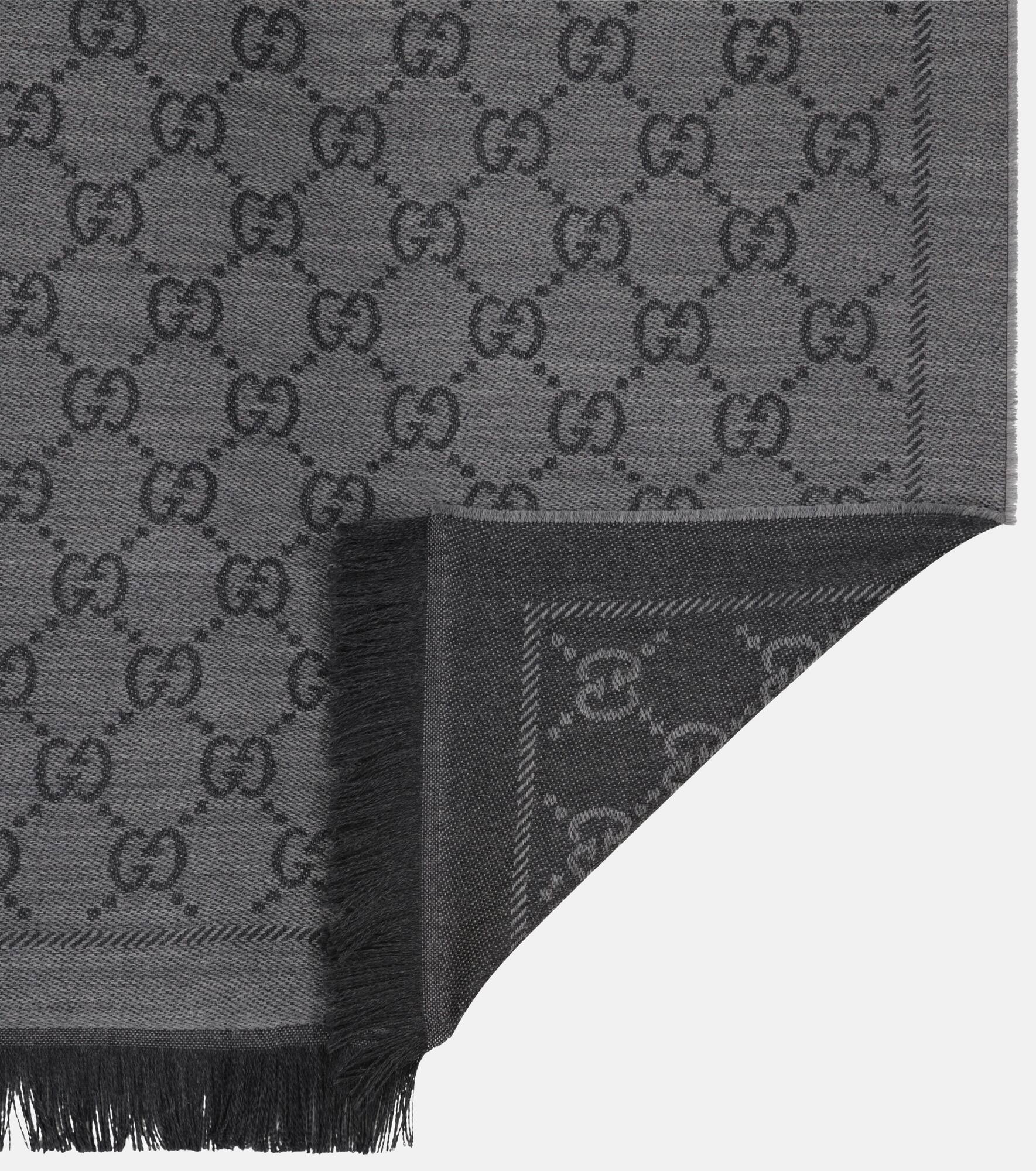 GG wool jacquard scarf - 4