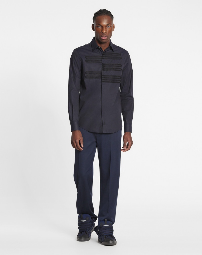 SHIRT WITH GROSGRAIN DETAILS - 2