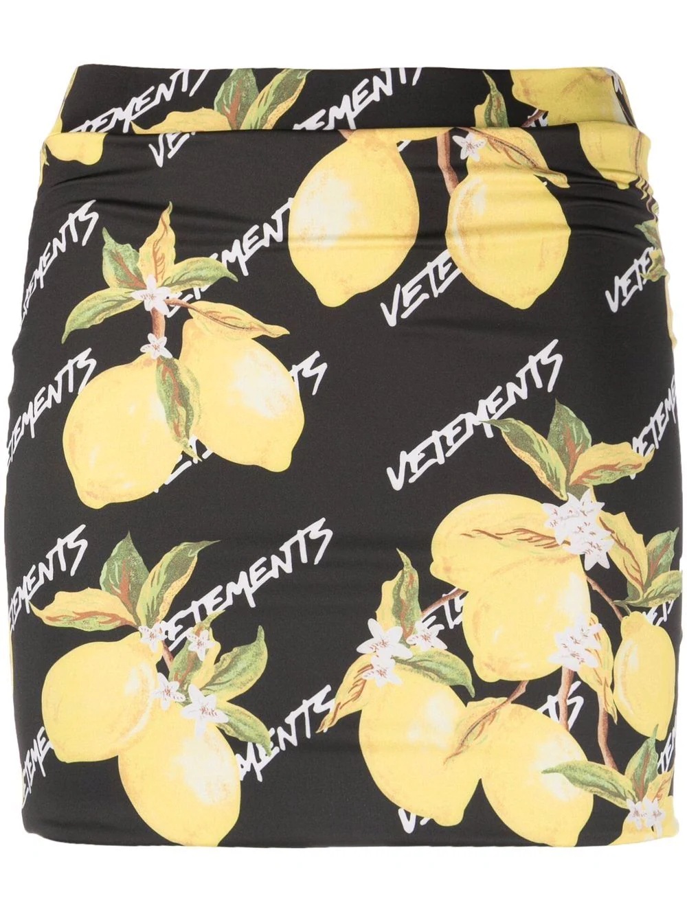 lemon-print fitted skirt - 1