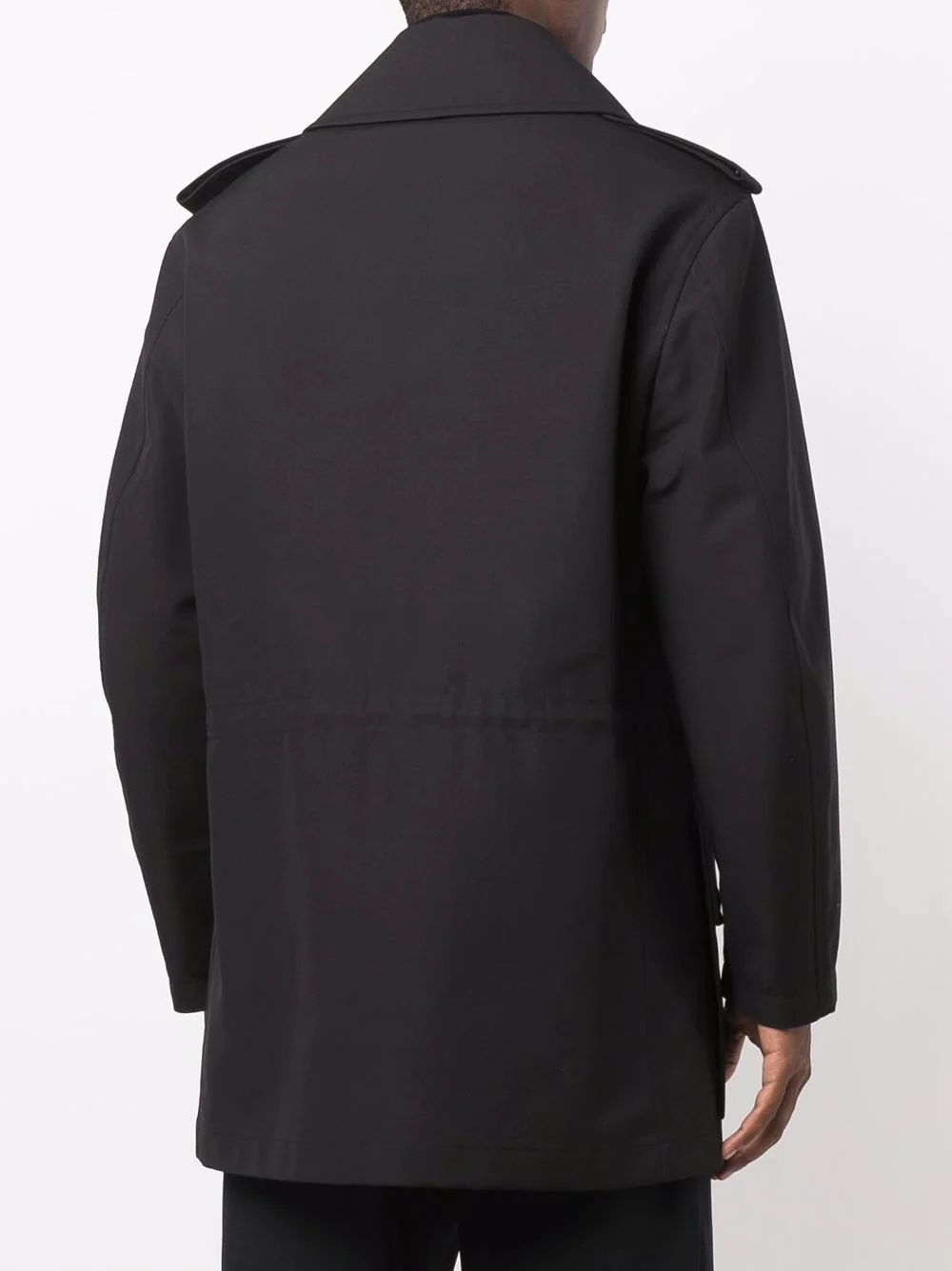 single-breasted cotton parka - 4