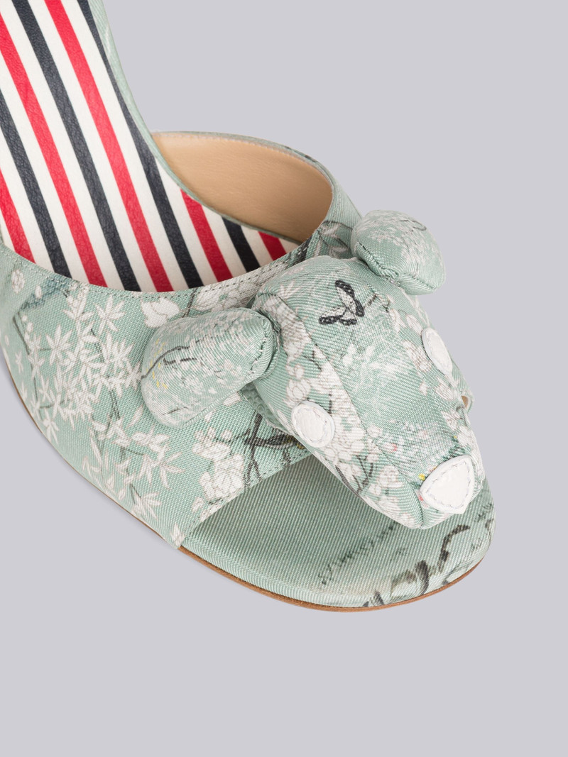 Thom Browne Printed Silk Toile Heeled Hector Mule outlook