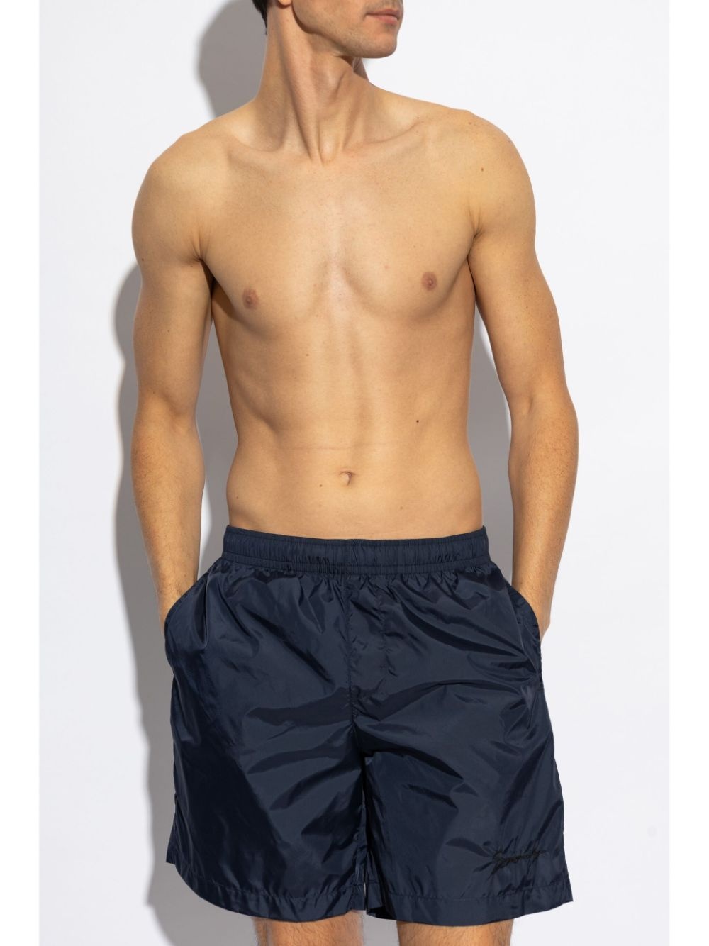 logo-embroidered shorts - 2