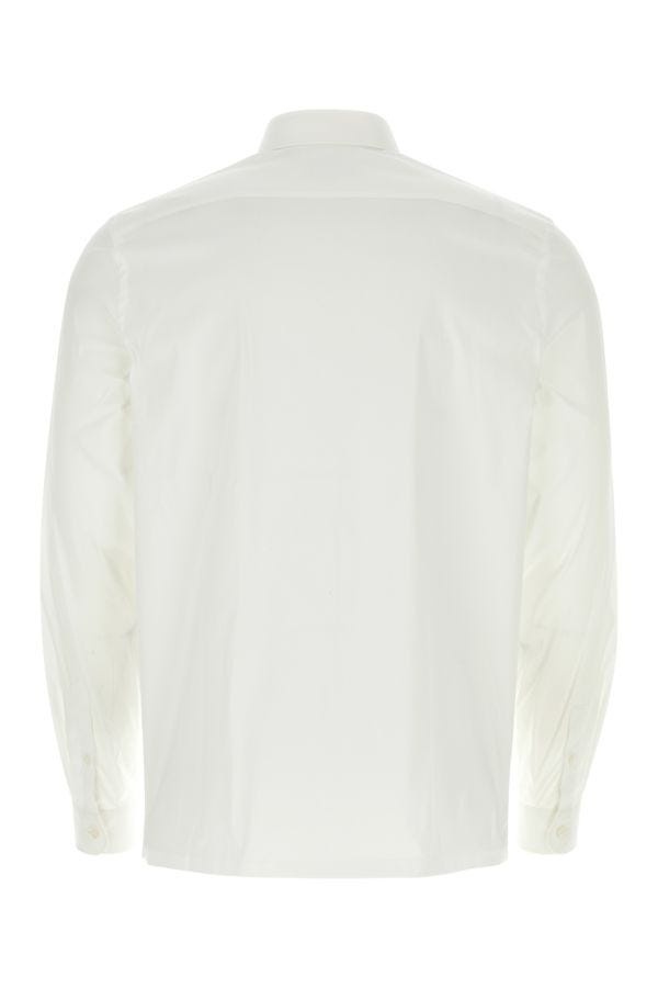 Tシャツ・カットソー PRADA FW25 White poplin shirt (UCM60810HT F0009) Prada White Poplin Shirt Luxurious Cotton Classic Fit – LOZURI®