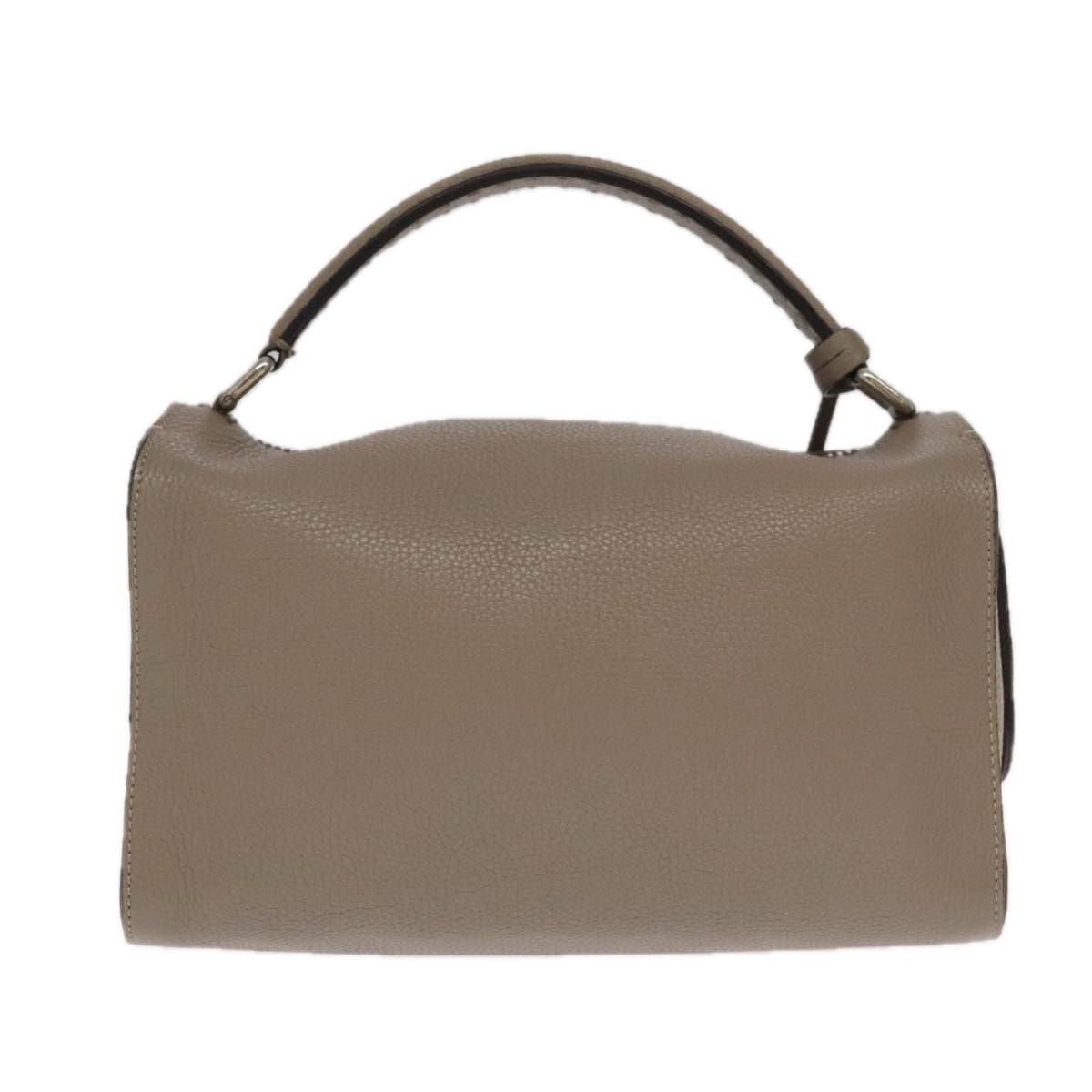 FENDI Hand Bag Leather Gray Silver - 2