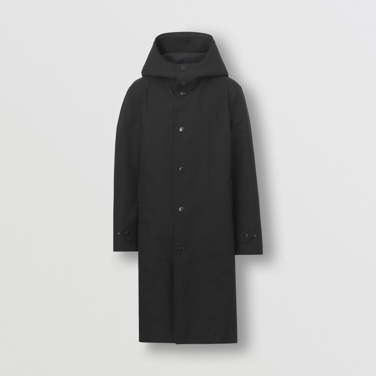 Wool Blend Hooded Car Coat - 4