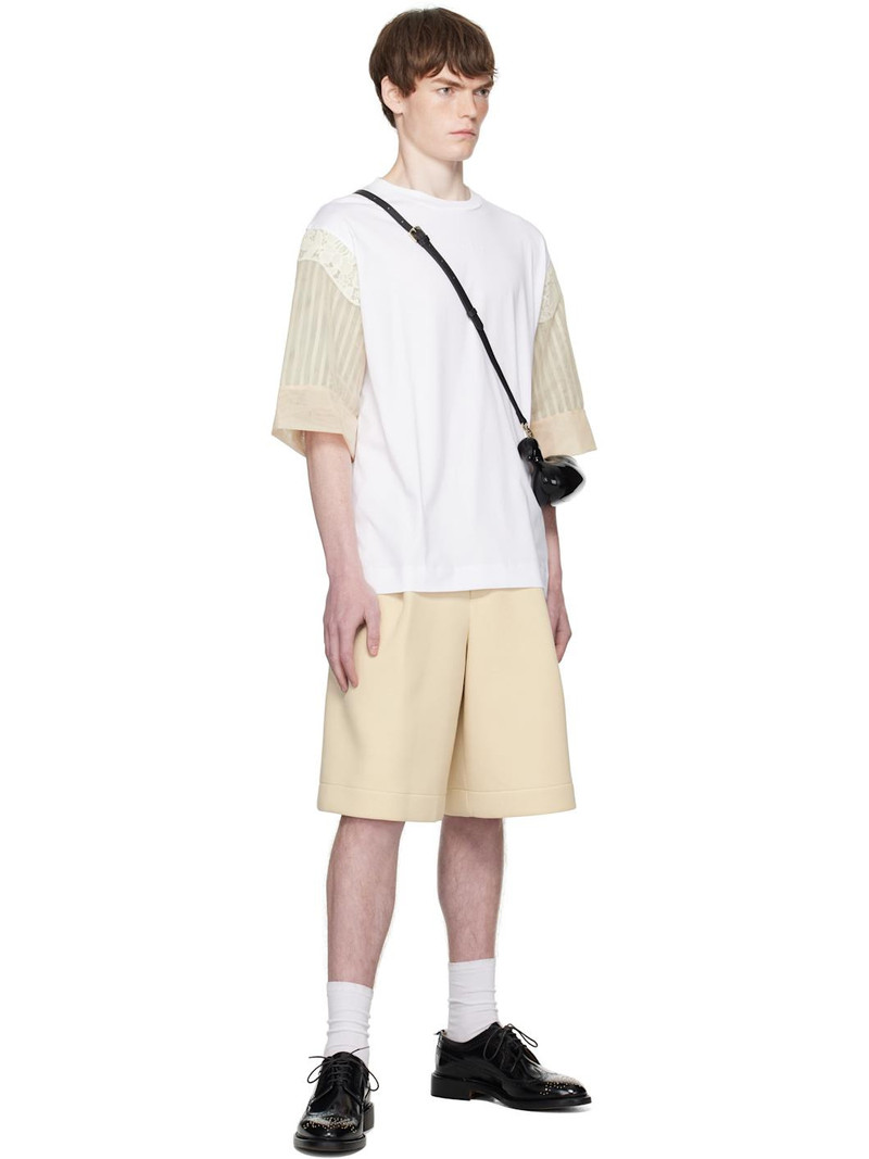 Simone Rocha White Trapped Lace Patchwork T-shirt outlook