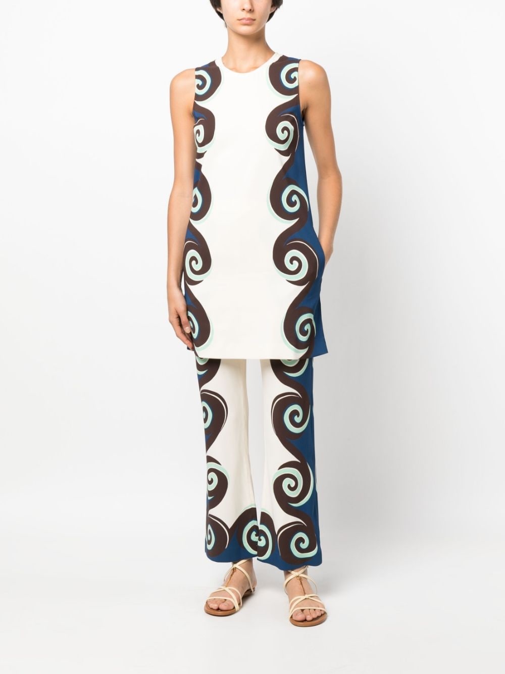 Stretch geometric-print trousers - 2