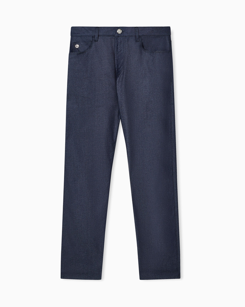 STRETCH COTTON DENIM TWILL JEANS 1