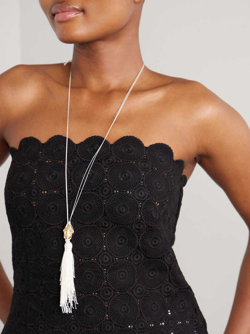 ALIGHIERI Melody cord and gold-plated necklace Cream outlook