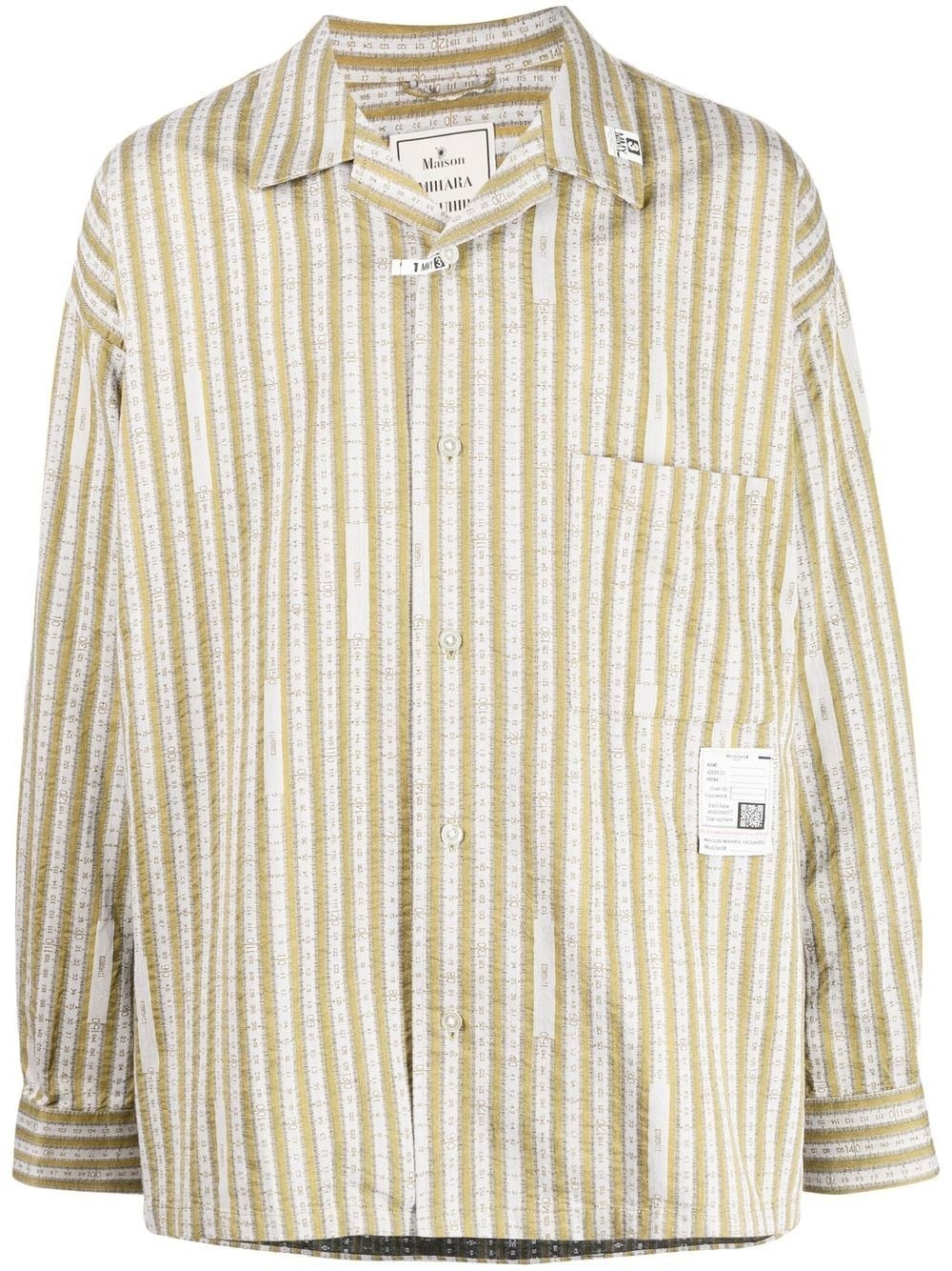 striped logo-patch detail shirt - 1