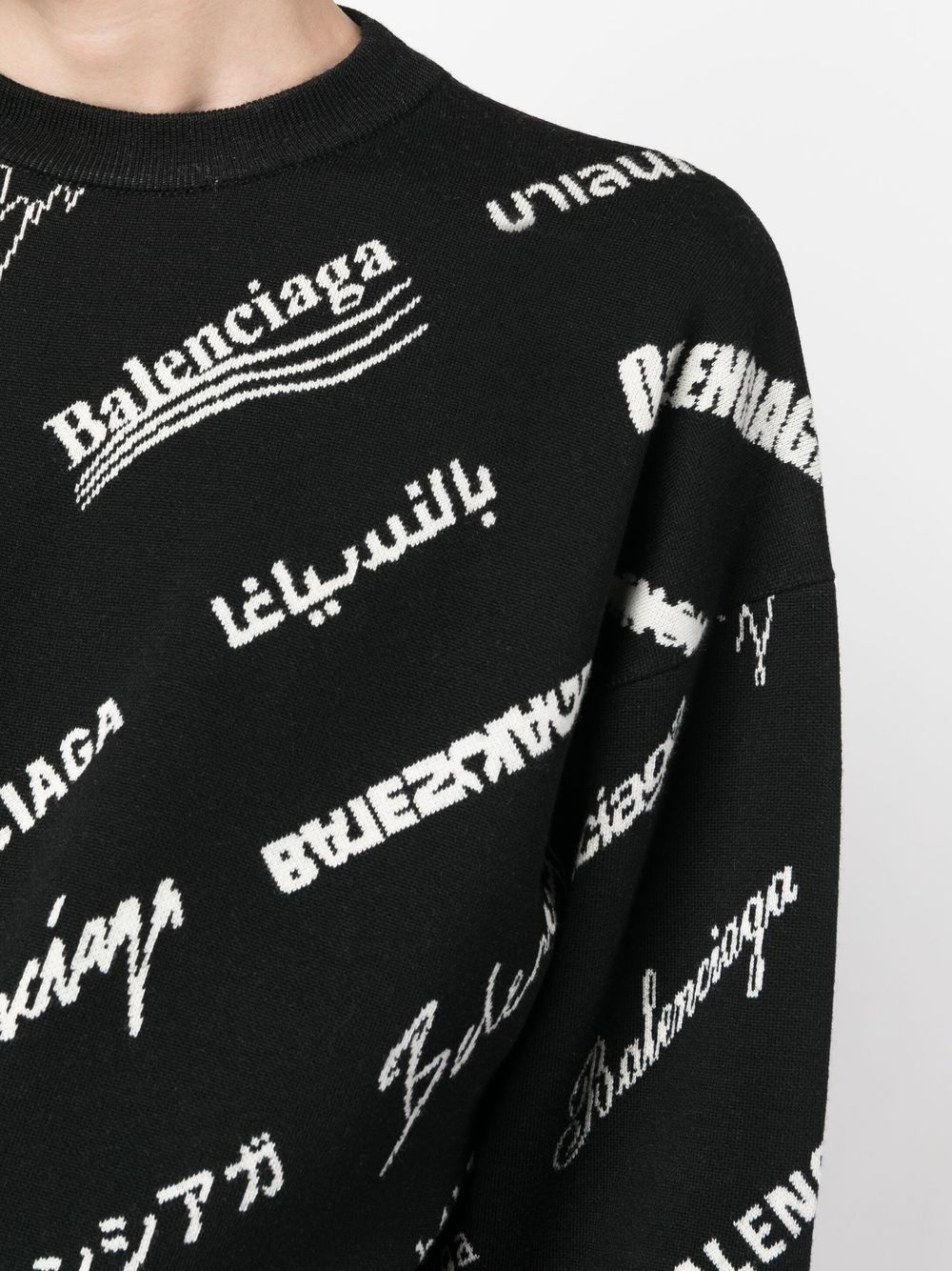 logo-print crew neck jumper - 5