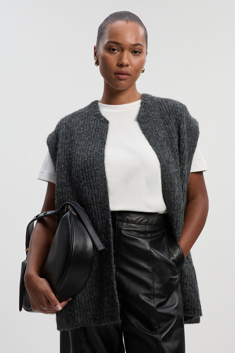 Plus Size Cosy Knit Waistcoat top 1