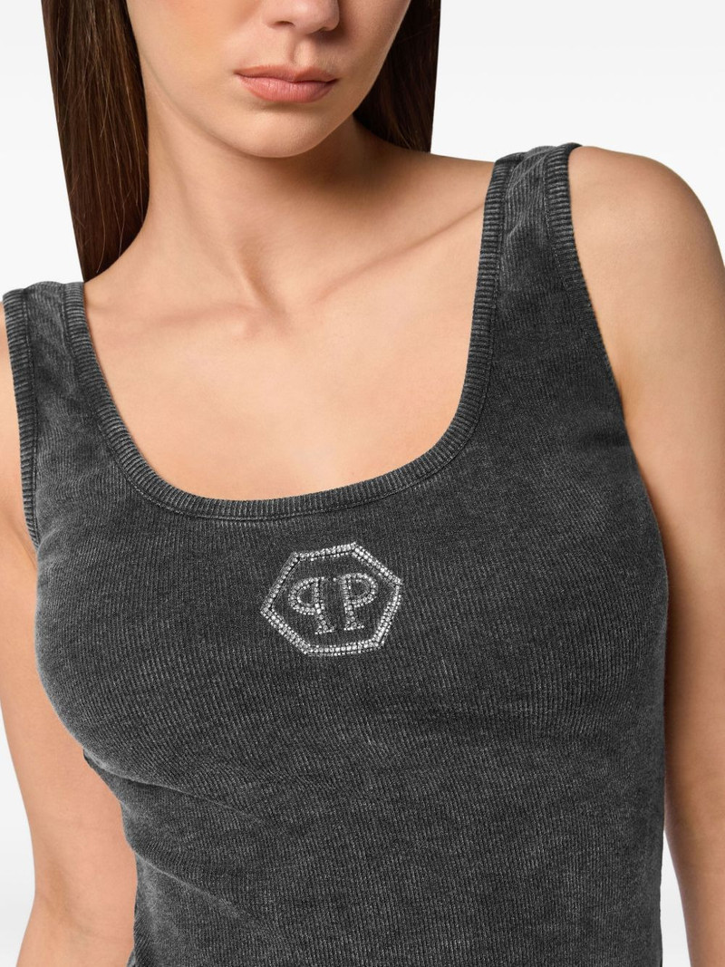 washed-effect ribbed tank top 4