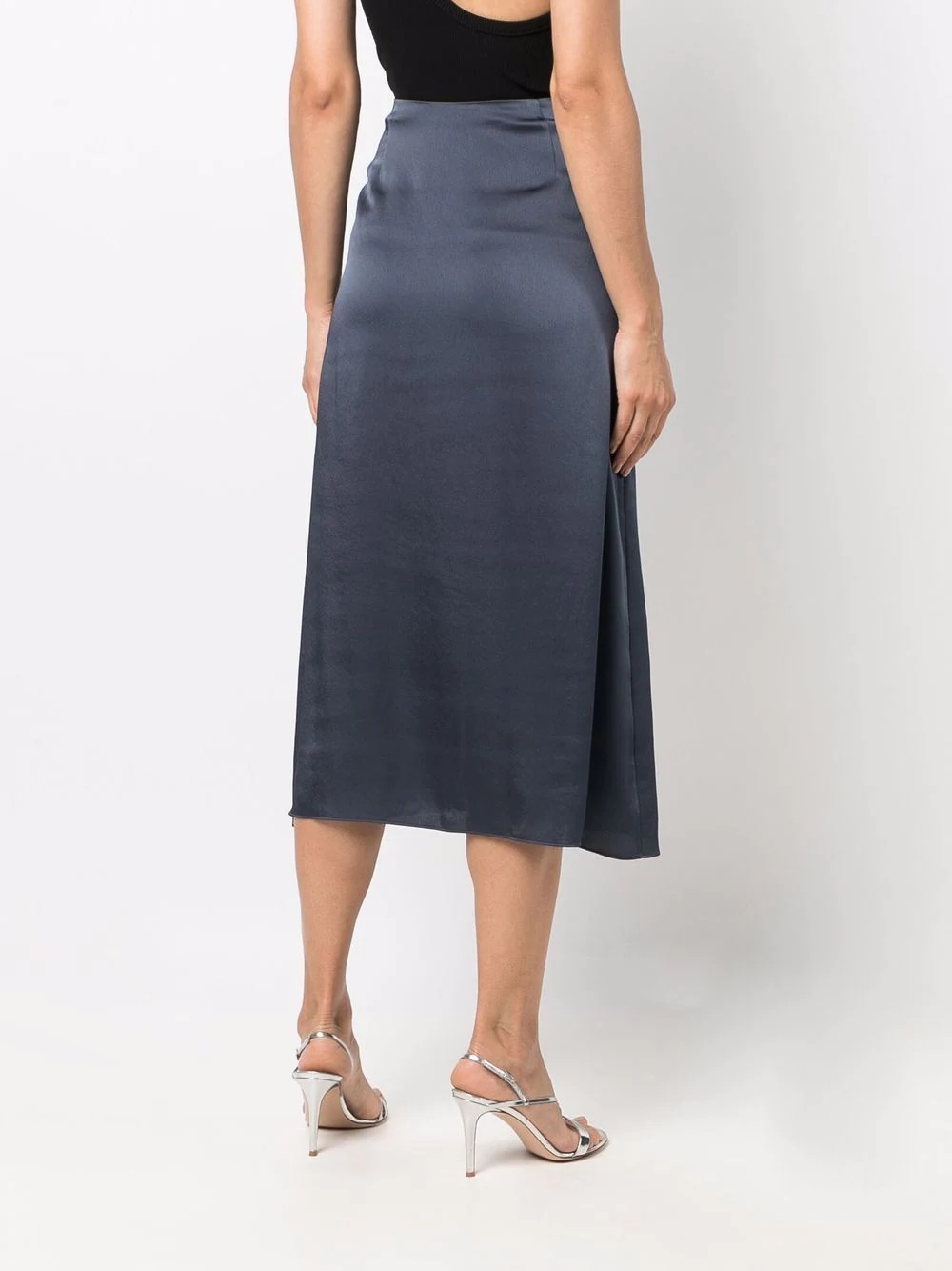 draped slip satin skirt - 8