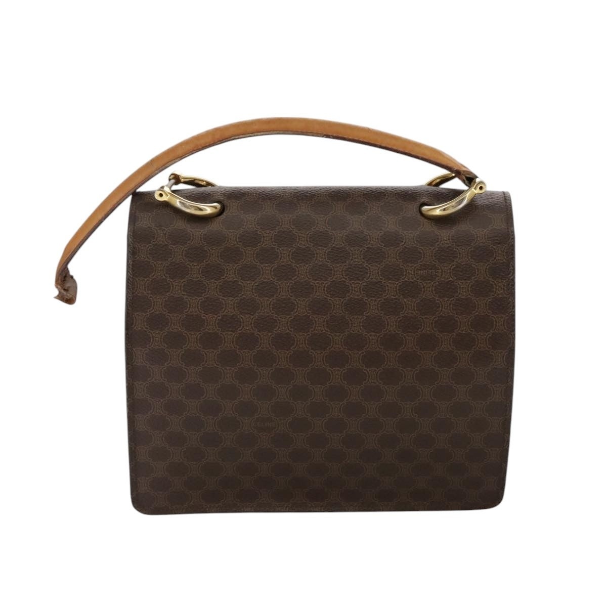 CELINE Macadam Canvas Hand Bag Pvc Leather Brown - 2