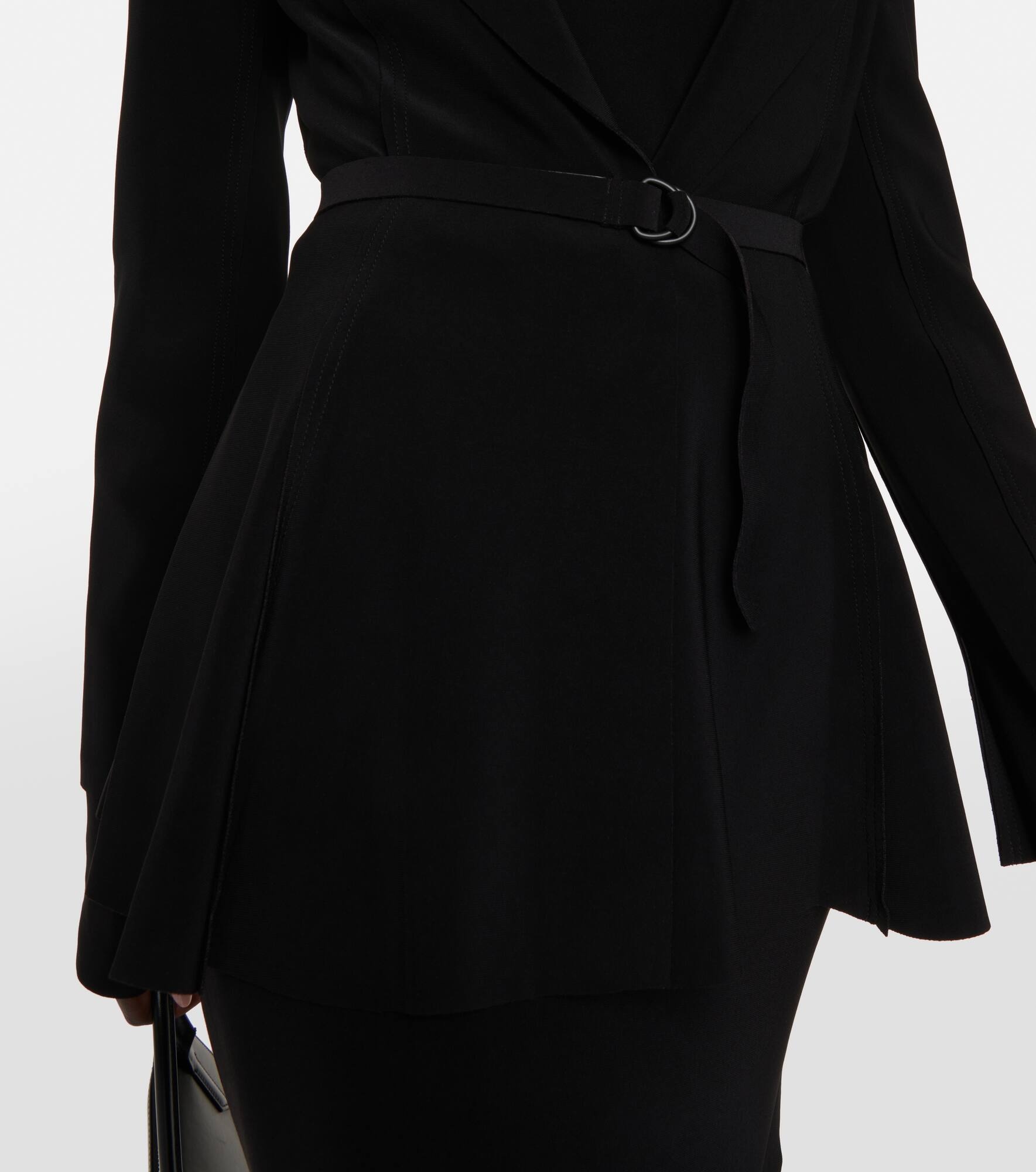 Belted peplum-hem jersey blazer - 6