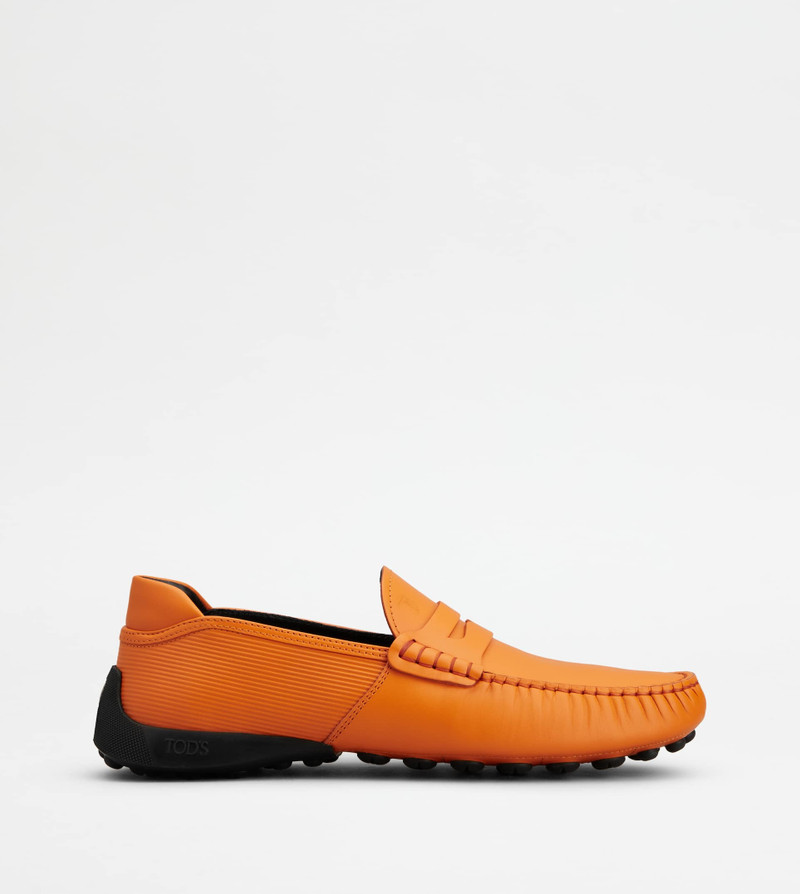 LOAFERS IN LEATHER - ORANGE 1