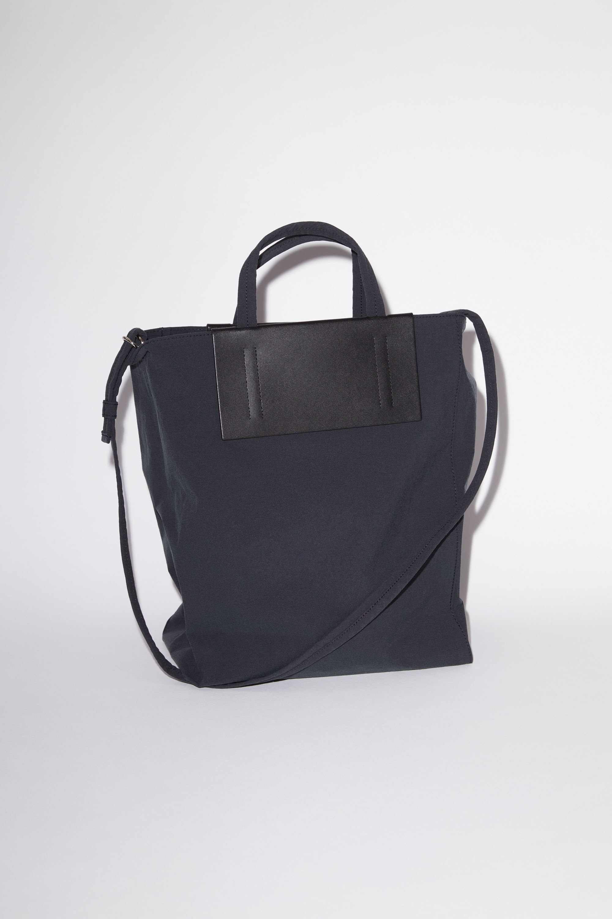 Papery nylon tote bag - Black/Black - 4