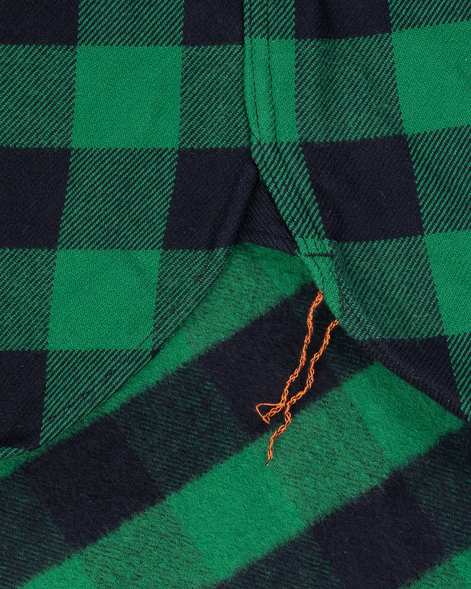 IHSH-244-GRN Ultra Heavy Flannel Buffalo Check Work Shirt - Green/Black - 13