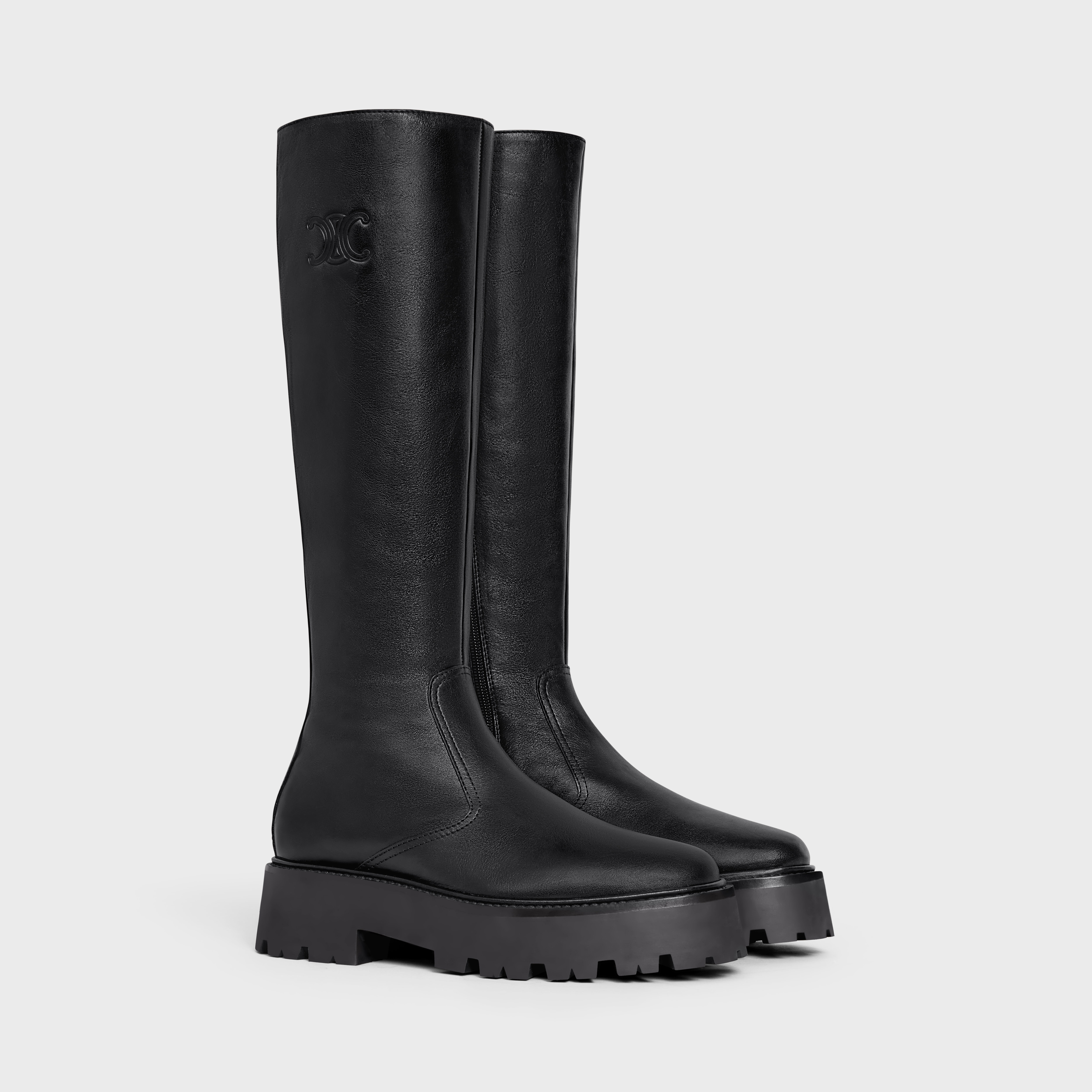 CELINE BULKY ZIPPED BOOT WITH TRIOMPHE in Calfskin - 2